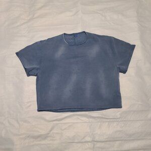YZY GAP Unreleased Fleece Yoke T-Shirt Medium BlueStone Rare Worn Once